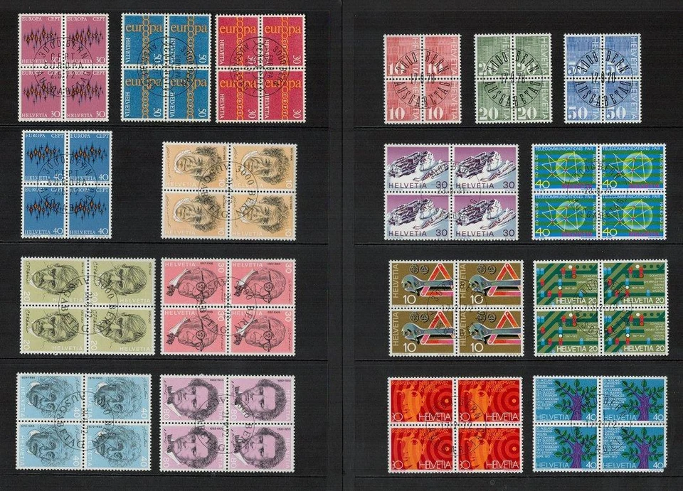 Switzerland Blocks of CTO Stamps. Cat app £31 - Image 1 of 1