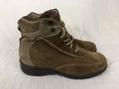 $300 RARE La Canadienne US 7.5 Brown Suede Lace Up Snow Winter Ankle Boots BX - Image 1 of 4