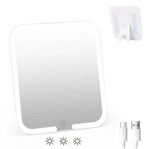 Rechargeable Travel Makeup Mirror Portable Lighted Beauty Mirror 3 Color Ligh... - Picture 1 of 8