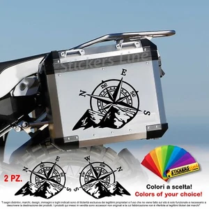 2 Adesivi montagna rosa dei venti bussola per valigie moto GS o altri modelli - Foto 1 di 3