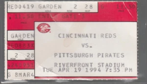 CINCINNATI REDS vs Pittsburgh Pirates 4/19/94 Ticket Stub Kevin Mitchell HR #194 - Picture 1 of 2