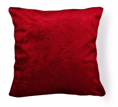 Mn118a Bright Red Crushed Velvet Style Cushion Cover/Pillow Case *Custom Size* - Image 1 of 4