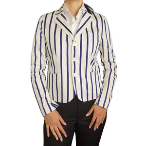 Women Polo Ralph Lauren Blazer Striped Cotton Size XL IT46 US10 UK14 - Picture 1 of 13
