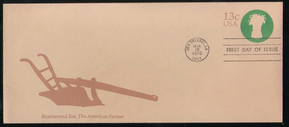 US. U573. 13c. American Farmer. #10  Plain FDC. MNH. 1976 - Image 1 of 1