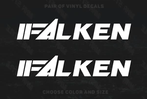 2x Falken Decals - Vintage Logo - Pair of Vinyl Stickers - Tires JDM - Picture 1 of 2
