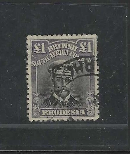 BRITISH SOUTH AFRICA RHODESIA 1913 1 POUND SC. 138 S.G. 279B CAT. VALUE 700 BP - Image 1 of 2
