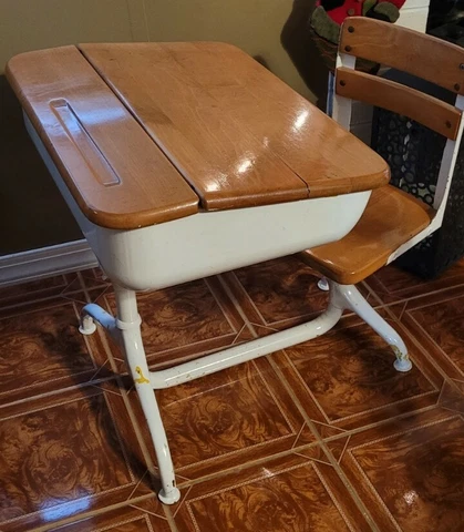 Antique School Desk Cover