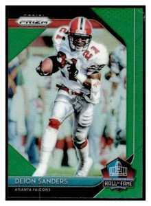 2018 Prizm Hall of Fame Prizm Green HOF-17 Deion Sanders Atlanta Falcons - Picture 1 of 2