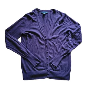 Banana Republic Cardigan Women Size Small Purple V Neck Wool Silk Blend Sweater - Picture 1 of 9