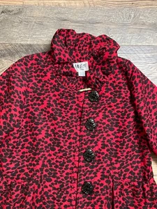 Vgt. An Ren New York Women’s Art To Wear Abstract Leaf Floral Red/Black S/M - Picture 1 of 5
