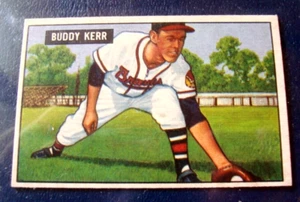 1951 Bowman #171 BUDDY KERR ex/nm + BOSTON BRAVES no creases - Picture 1 of 3
