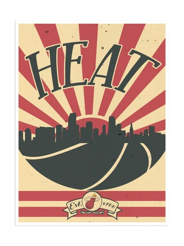 Miami Heat Poster Sunset Design Art Print Decor 12x16" Cover