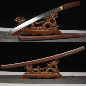 20 Zoll handgefertigtes Shirasaya Samurai Wakizashi gefaltetes Stahl scharfes Schwert Hualee Holz - Bild 1 von 10