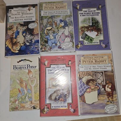 Beatrix Potter VHS Tapes LOT of 6 - Jeremy Fisher Peter Rabbit Whiskers Moppet - Image 1 of 4