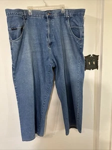 Brooklyn Express Straight Leg Jeans Mens 50 (actual 50x28) Blue Denim Cotton Zip - Picture 1 of 20