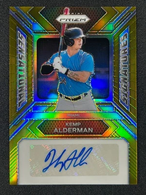 Kemp Alderman 2024 Panini Prizm Sensational Signatures Gold AUTO 7/10 MARLINS - Image 1 of 2