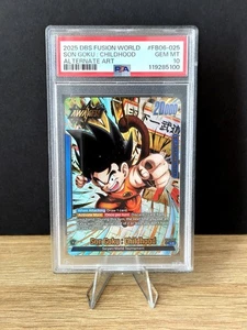 Dragon Ball Fusion FB06-025 Son Goku Childhood Alternate Art Leader PSA 10 - Imagen 1 de 4