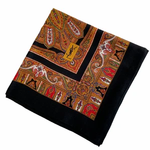 Vintage Yves Saint Laurent Wool & Silk Blanket Scarf Shawl Wrap - Picture 1 of 14