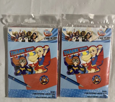 16 tarjetas de agradecimiento DC Superhero Girls fiesta cumpleaños niños suministros. Nuevo. Batgirl Foto 1 de 4