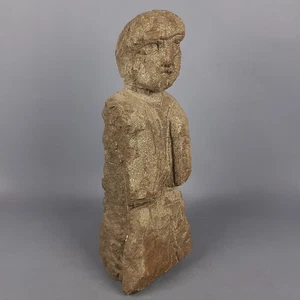Antica Statua in Pietra Scolpita Scultura D'Arte Primitiva Figura Umana XIX Sec. - Imagen 1 de 11