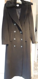 Kaliko langer zweireihiger schwarzer Mantel Wolle/Kaschmir 12 TOP - Bild 1 von 15