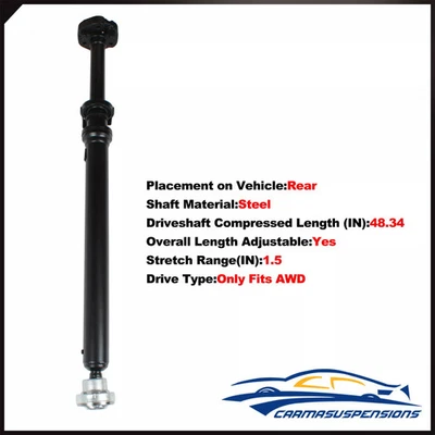 Rear Drive Shaft Assembly Driveshaft Fits Porsche Cayenne VW Touareg 2003-2010 - Imagem 1 de 4