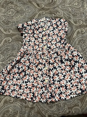 J. Crewcuts девочек хлопок смесь маргаритки печать платье темно-синий белый красный 2T - Изображение 1 из 4