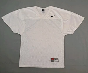 Vintage Nike Football Practice Jersey Small Men White Perforated Mesh Pullover - Picture 1 of 12