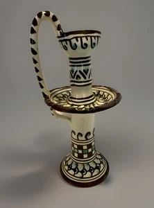 "Candelabro vintage pintado a mano Tonala México 9"" dedo años 80" - Imagen 1 de 11