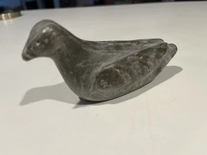 Inuit Eskimo grau Speckstein Schnitzerei Vogel Meer Ente Nummer/signiert Vintage 5 Zoll x 1,7 - Bild 1 von 11