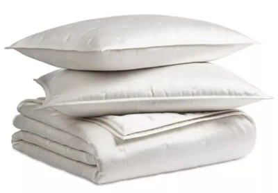 Hotel Collection Glint King Quilted 3 Piece Coverlet Set White New - Image 1 of 4