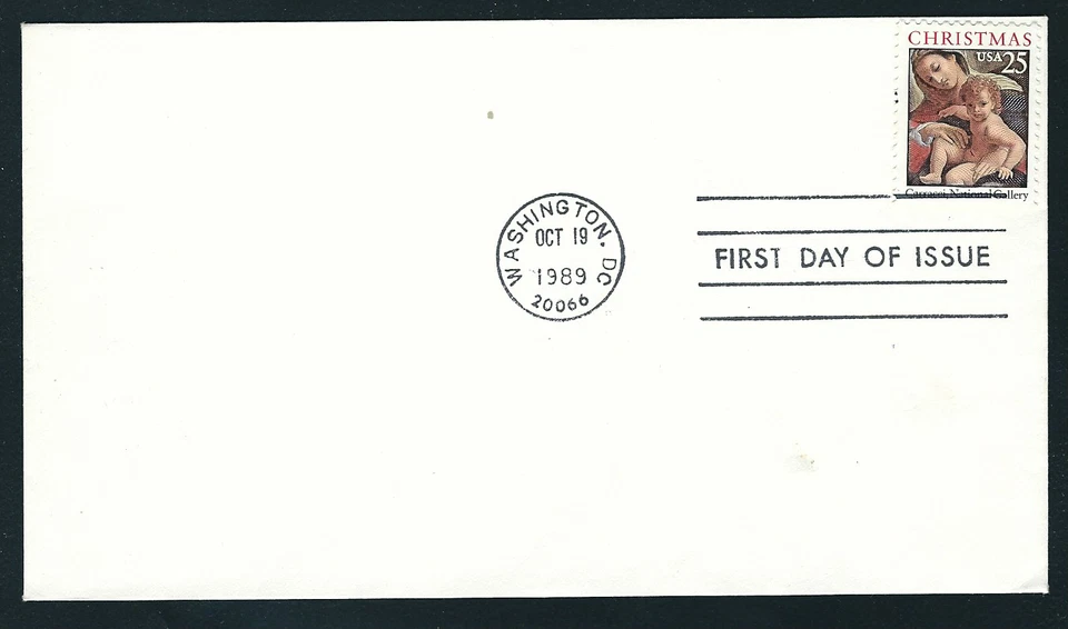 Christmas...25 Cent ...First Day Issue...Cancel Washington D.C. (1989) - Image 1 of 1