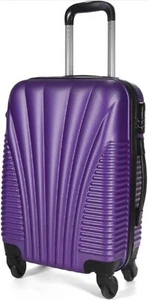 Cabin Case Hand Luggage Carry on Suitcase 4 Wheel Lightweight With Lock & Pocket - Picture 1 of 5