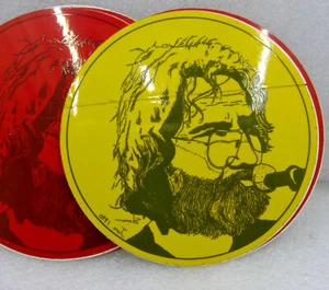 Ten 1990 Jerry Garcia Window Stickers Red & Yellow - Picture 1 of 10