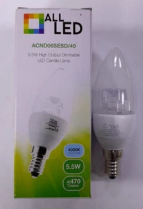 1x 5.5W LED Candle Light Bulbs Dimmable Small Edison Screw SES E14 Lamps 4000K - Picture 1 of 1