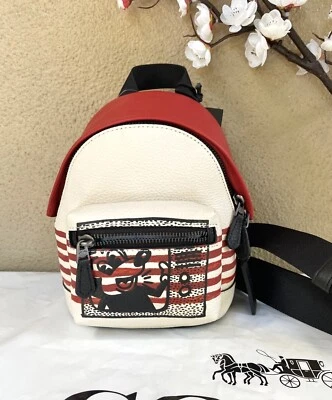 Mochila Bandolera Coach Disney Mickey Mouse X Keith Haring Pequeña Oeste nueva con etiquetas c6910 Foto 1 de 4