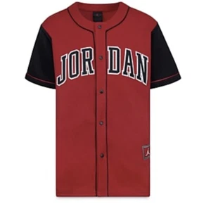 Jordan Red and Black Baseball Jersey size Large 147-163 CM 12-13 YRS #20025 - Picture 1 of 8