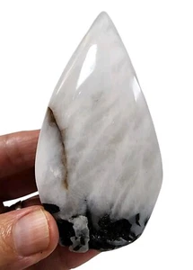 Black Tourmaline in Quartz Crystal Polished Flame Brazil 132.4 grams. - Picture 1 of 3