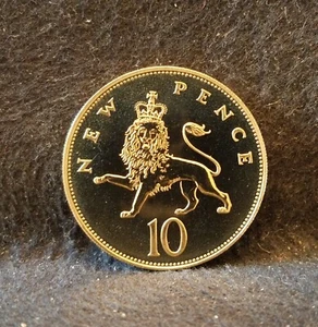 1976 Great Britain 10 new pence, Elizabeth II, proof, KM-912 (GB2) - Picture 1 of 4