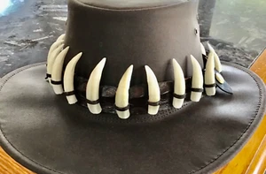 Hat band all hats Australian made Genuine  Crocodile leather 17 TEETH HAT EXTRA  - Picture 1 of 4