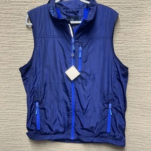 TailorByrd Mens Golf Vest Blue Full Zip Fleece Lined Sz M NWT Preppy Activewear - Picture 1 of 16