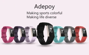 Banda deportiva de silicona impermeable con orificios de aire para Fitbit Charge3/4/ Charge3 SE - Imagen 1 de 13