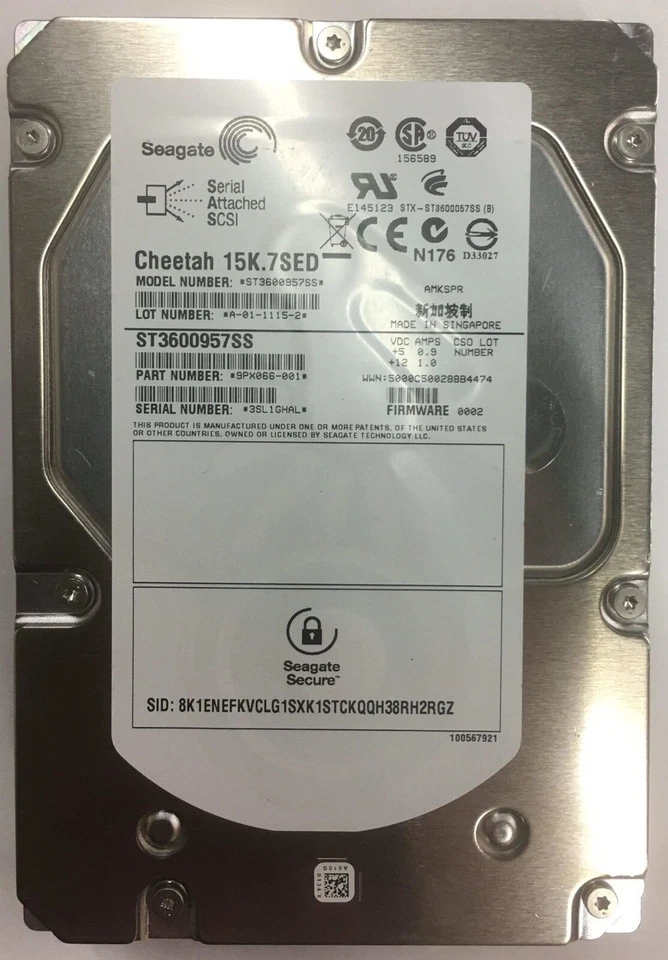 9PX066-001 - Seagate 600GB 15K RPM SAS 3.5" HDD SED - Image 1 of 1