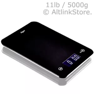 SAGA Digital Kitchen Scale Touch Glass 11lb 5kg / 5000g X 1g oz Diet Food Postal - Picture 1 of 7