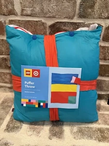 LEGO Color Block Puffer Throw Blanket Teal Yellow Red LEGO Target Collection - Picture 1 of 3