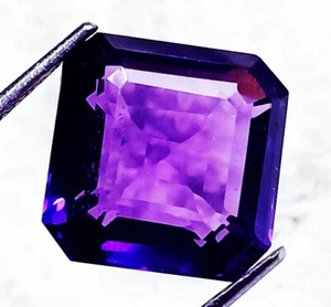 Loser Edelstein natürlicher violetter Amethyst 10,00 ct Achteckform zertifiziert - Bild 1 von 6