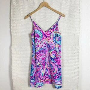LILLY PULITZER Multi Psychedelic Sunshine Seide Dusk Minikleid GRÖSSE EXTRA SMALL - Bild 1 von 13