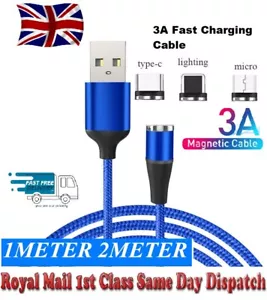 3IN1 GB Rapide 360° 3A Chargeur Magnétique Connecteur Micro, Type C, Ios - Zdjęcie 1 z 100