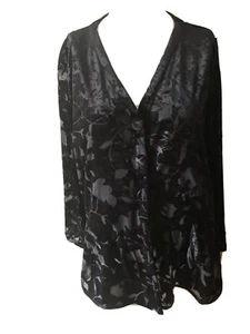 Schöne Marcia’s Rainbow 100% Viskose Samt Blumenmuster Bluse ~ L - Bild 1 von 9