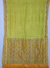 Indian Green Pure Tussar Silk Saree Traditional Embroidered Sari Wedding Wear